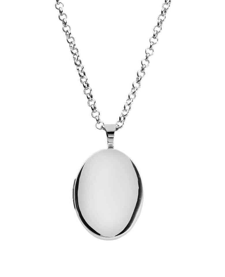 Medaljong oval i sølv