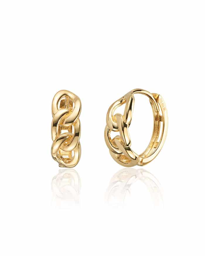 Øreringer Link forgylt