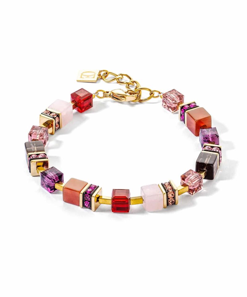 GeoCUBE® Precious statement bracelet gold-red - 3039/30-0316