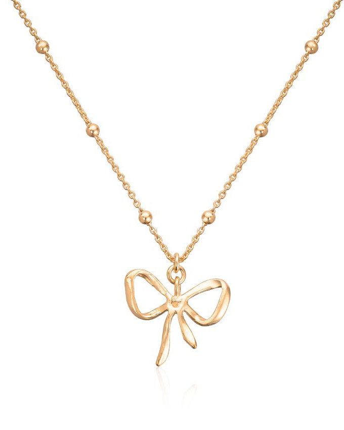 Anheng "Vintage Bow" i forgylt sølv