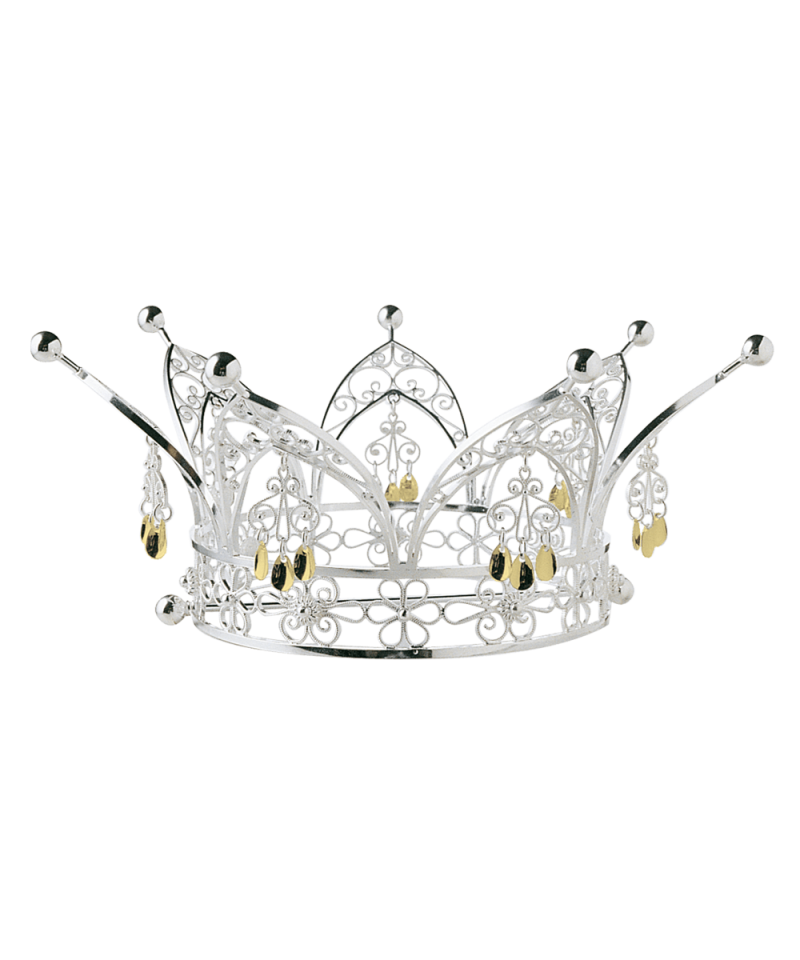 314500 - Brudekrone med heng med forgylte Lauv