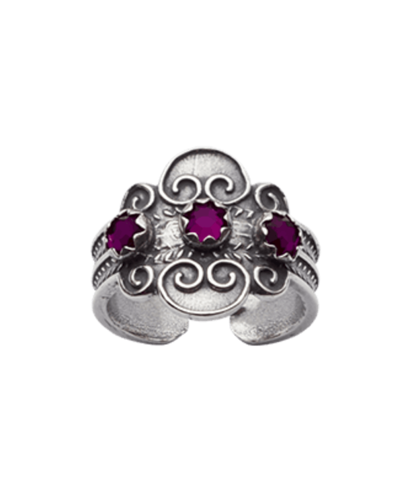 317130 - Ring Oksidert med Lilla Stein