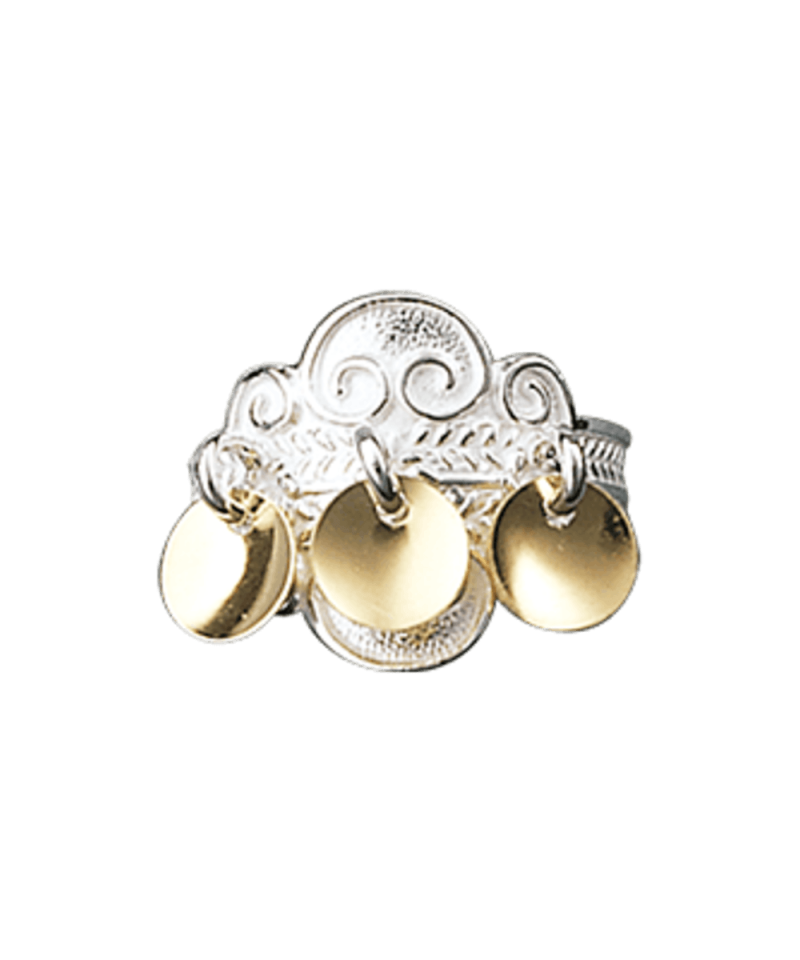 317502 - Ring Hvit med forgylt Lauv