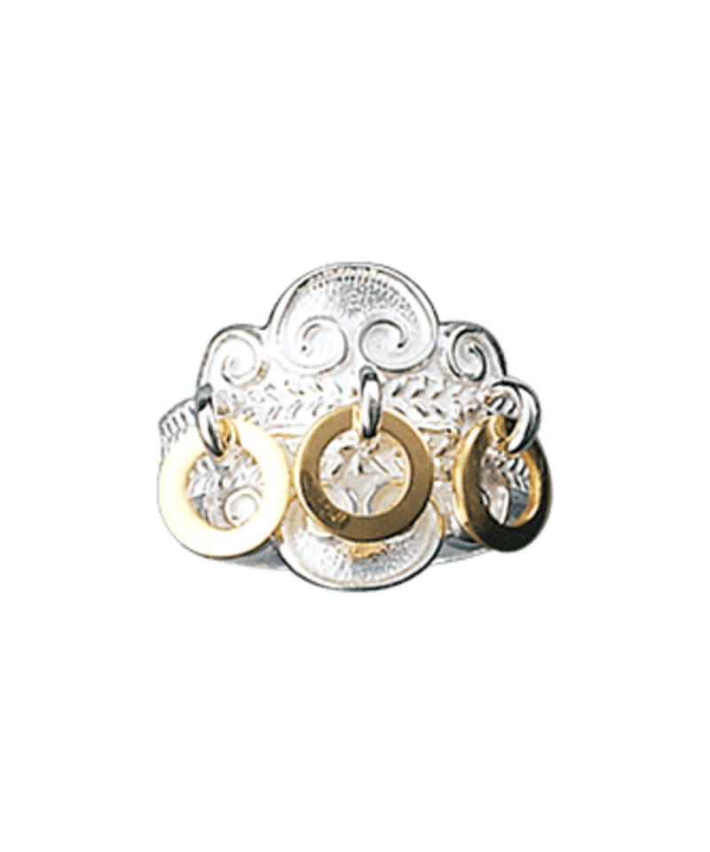 317503 - Ring Hvit med forgylt Ringlauv