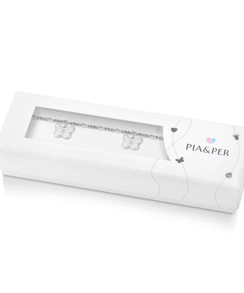 Alternative view of Charms-armbånd i sølv - Hvite sommerfugler