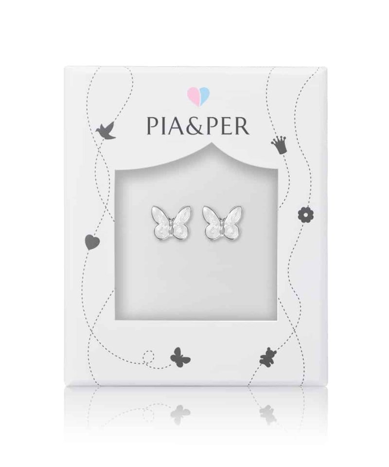 Alternative view of Ørestikk i sølv - Hvite sommerfugler