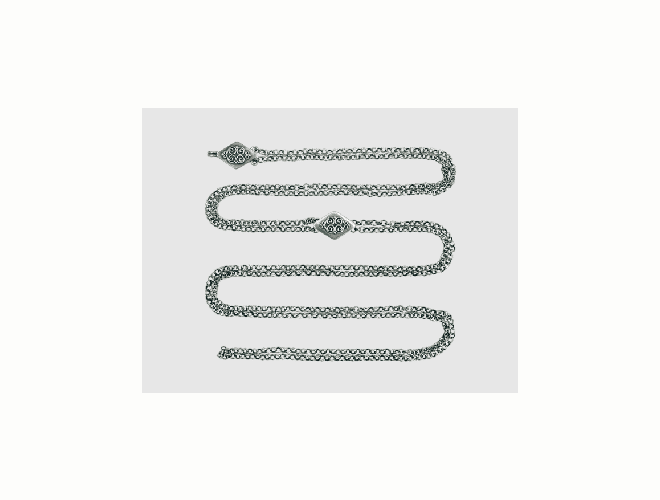 336100 - Kjede med krok-85cm beltestakk Oksidert