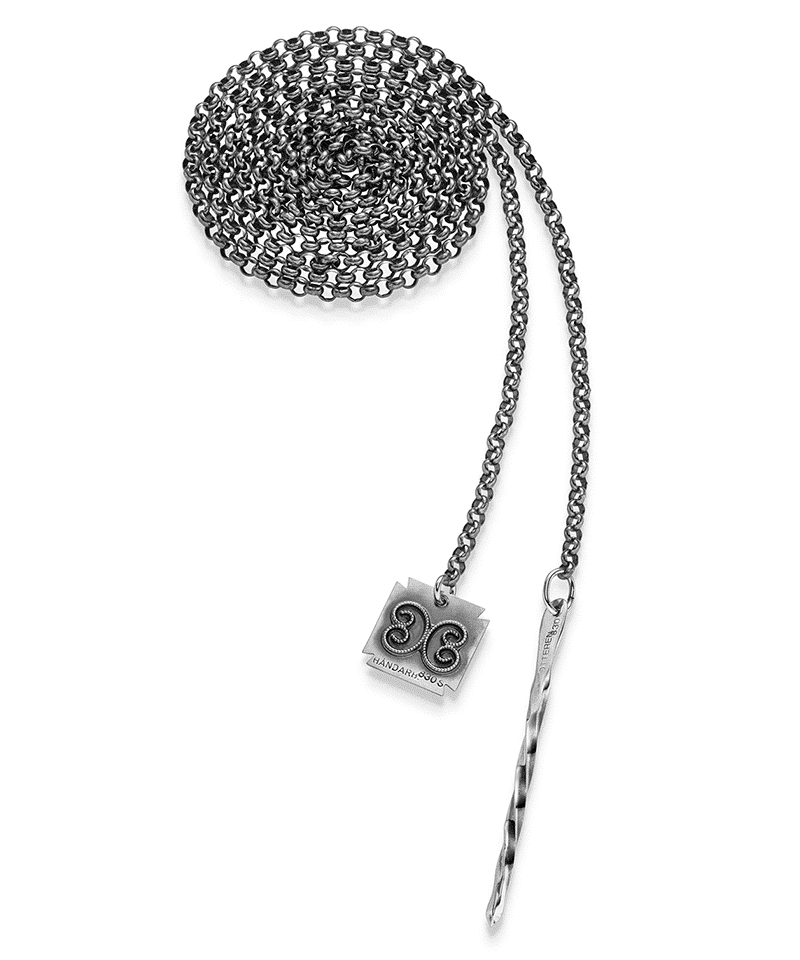 Otteren Bunadsølv - Oksidert Trekkjede med spyd og løv u/kjørner