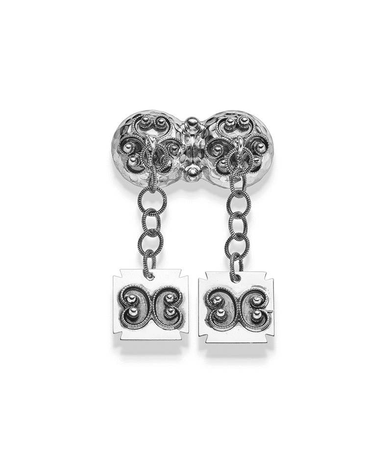 Otteren Bunadsølv - Oksidert med kjørner Halssølje