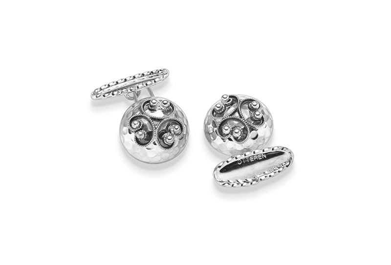 Otteren Bunadsølv - Oksidert med kjørner Skjorteknapper