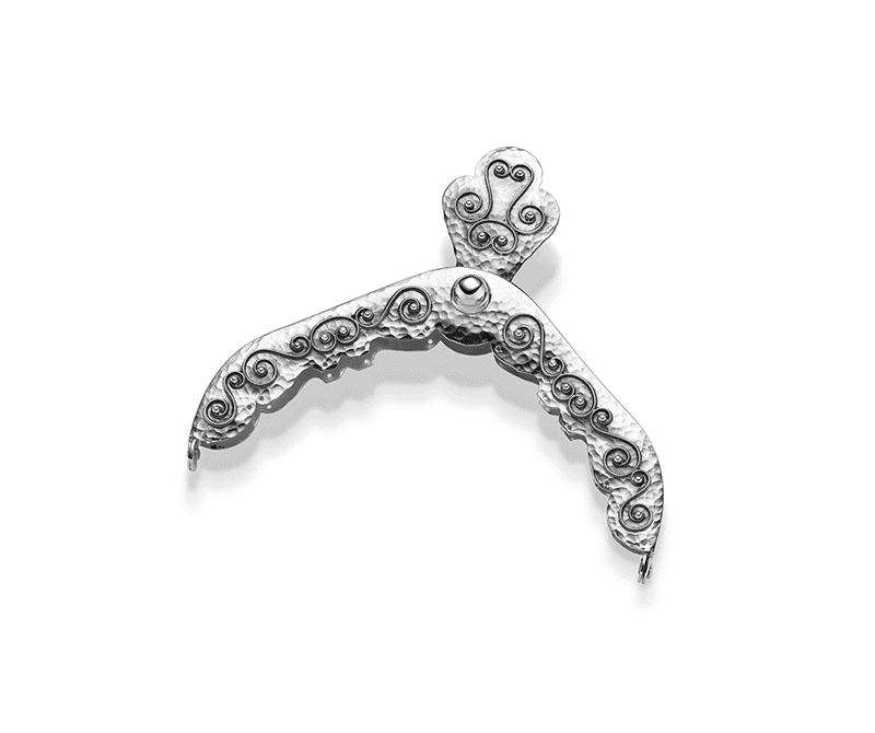 Otteren Bunadsølv - Oksidert med kjørner Veskelås