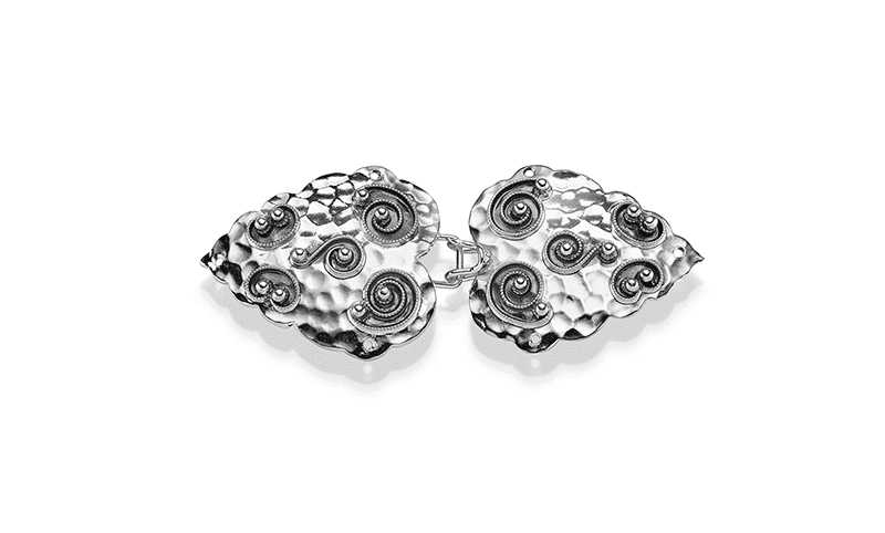 Otteren Bunadsølv - Oksidert med kjørner Kappespenne