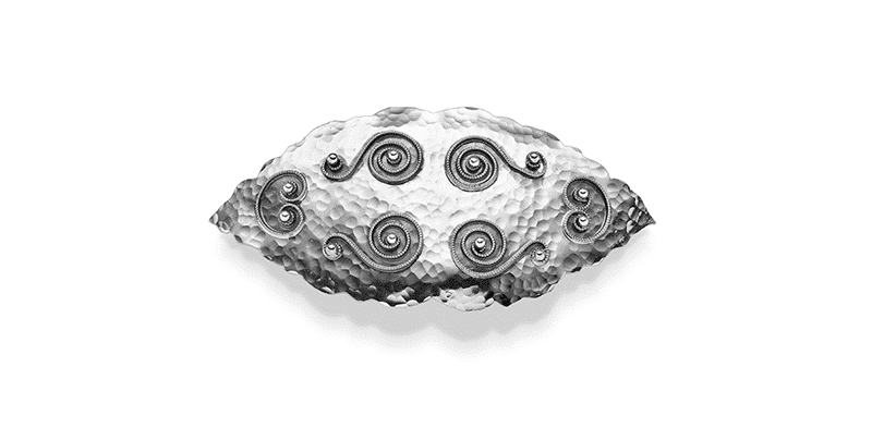 Otteren Bunadsølv - Oksidert med kjørner Stor sjalspenne