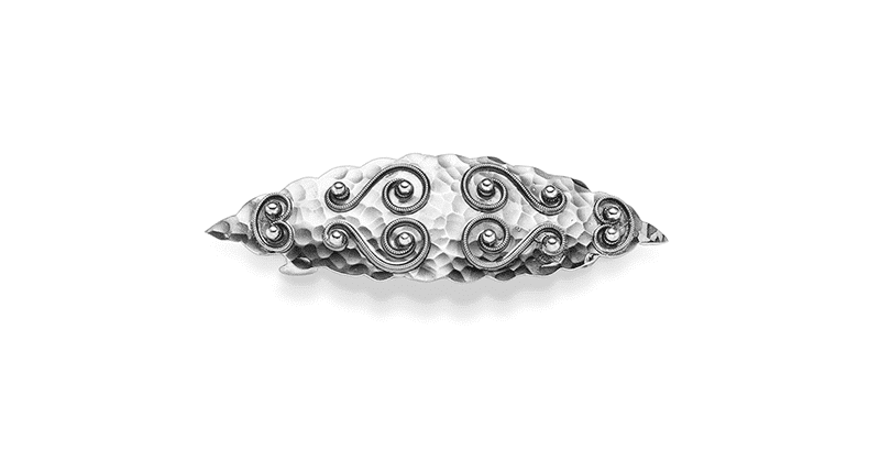 Otteren Bunadsølv - Oksidert med kjørner Hårspenne