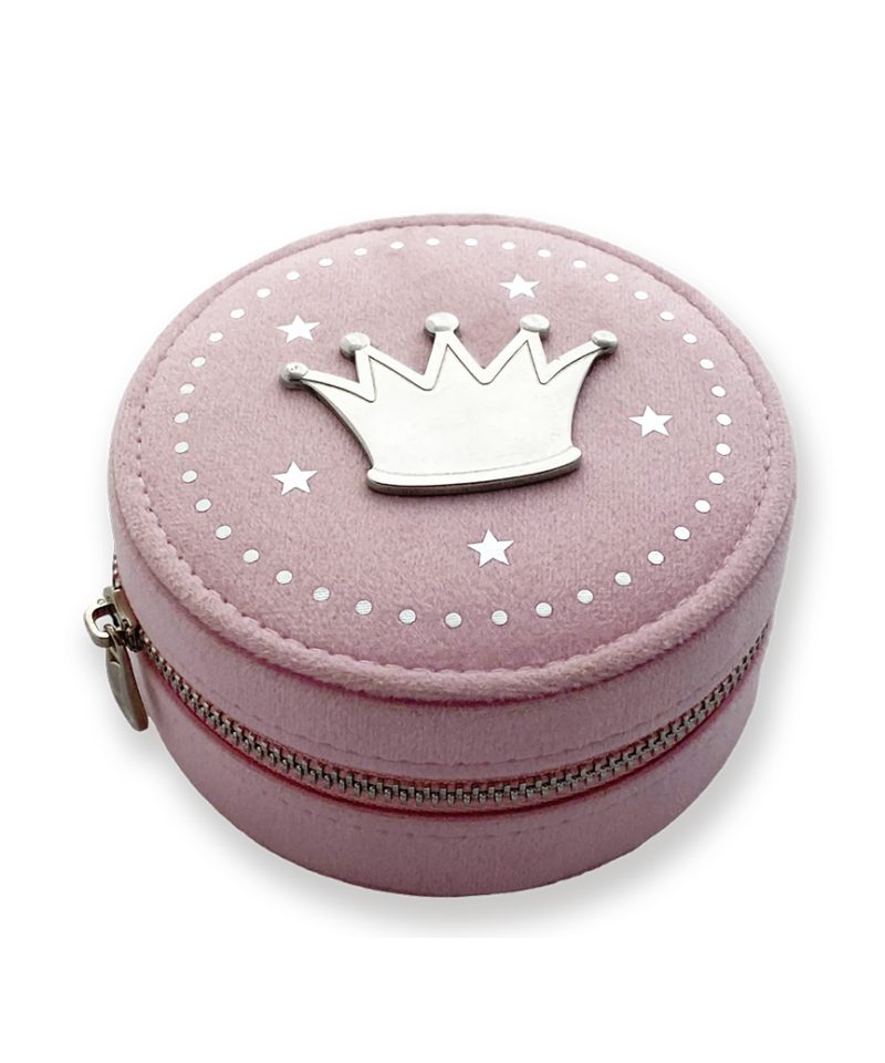 Smykkeskrin i velour, rosa