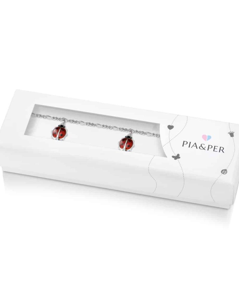 Alternative view of Charms-armbånd i sølv - Røde marihøner