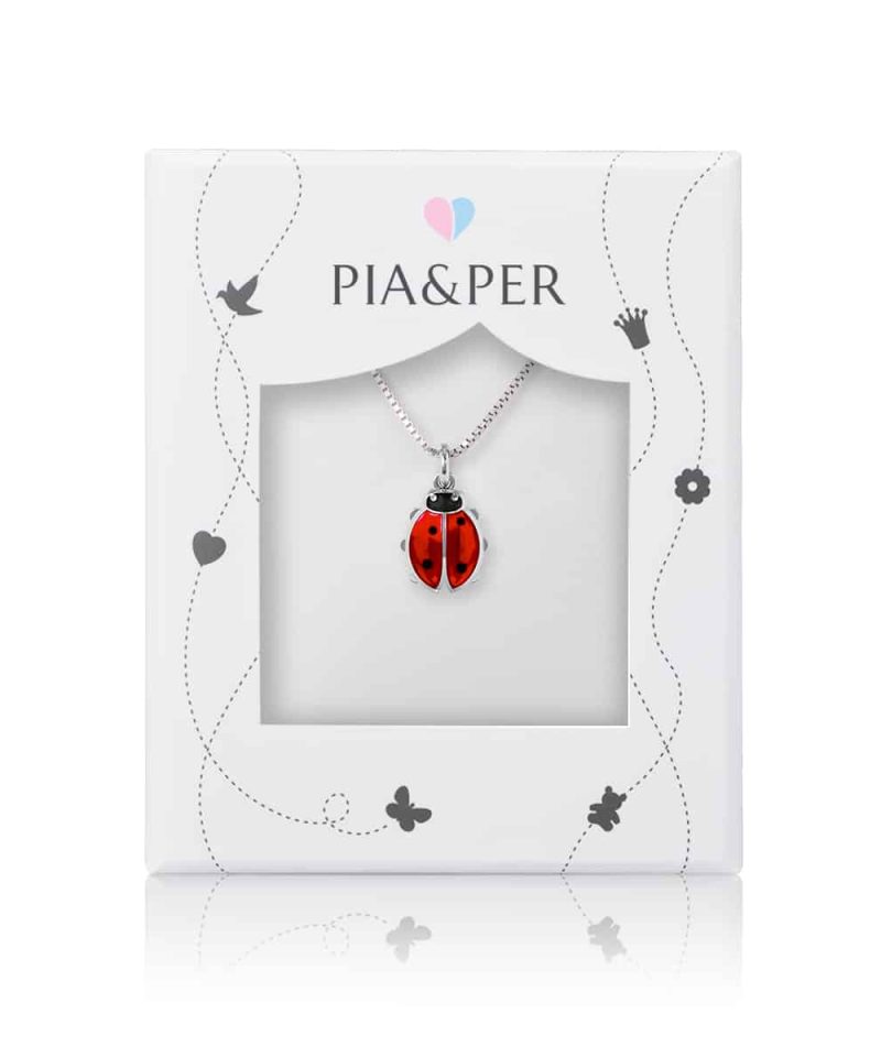 Alternative view of Halskjede i sølv - Rød marihøne