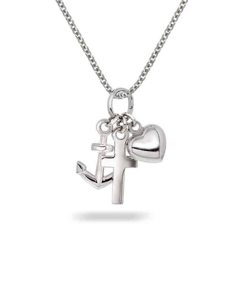 Smykke i sølv tro håp & kjærlighet -  L:38+2 cm