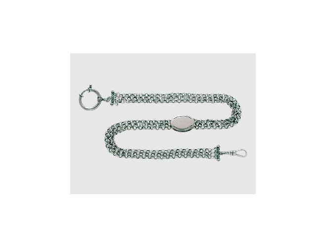 386100 - Klokkekjede med graveringsfelt 3r Oksidert