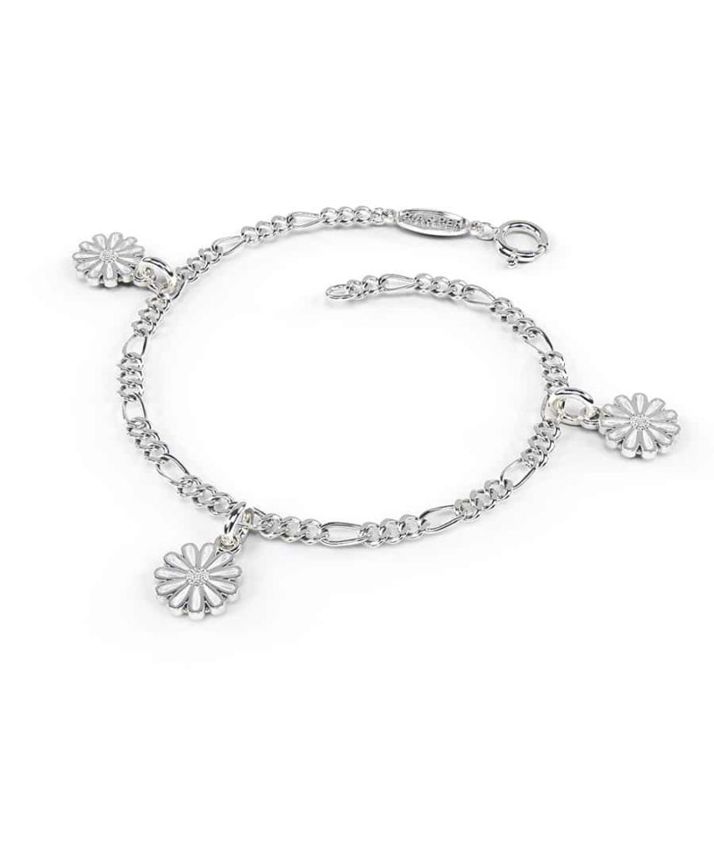 Charms-armbånd i sølv - Hvite prestekrager
