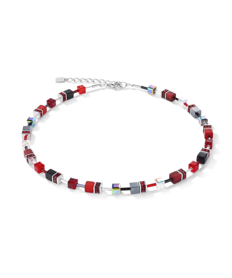 GeoCUBE® Necklace red-haematite - 4014/10-0312