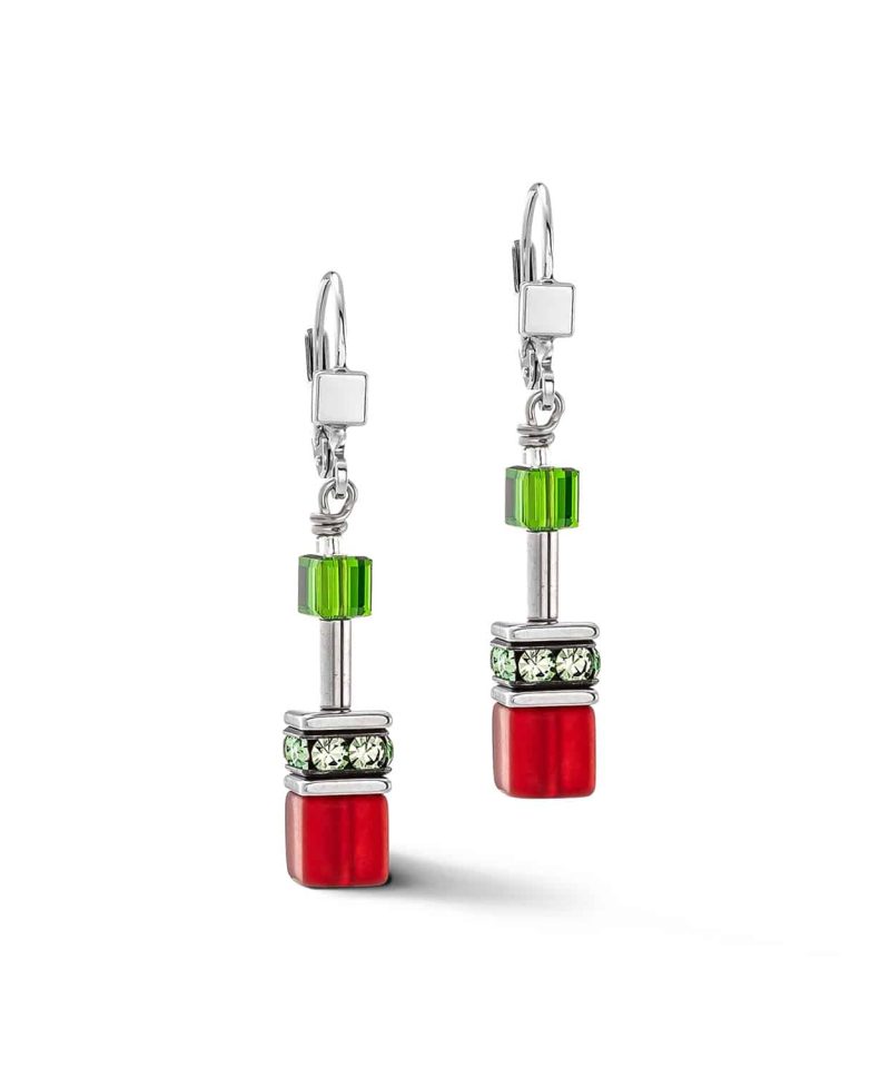 GeoCUBE® Iconic earrings red-green - 4023/20-0305