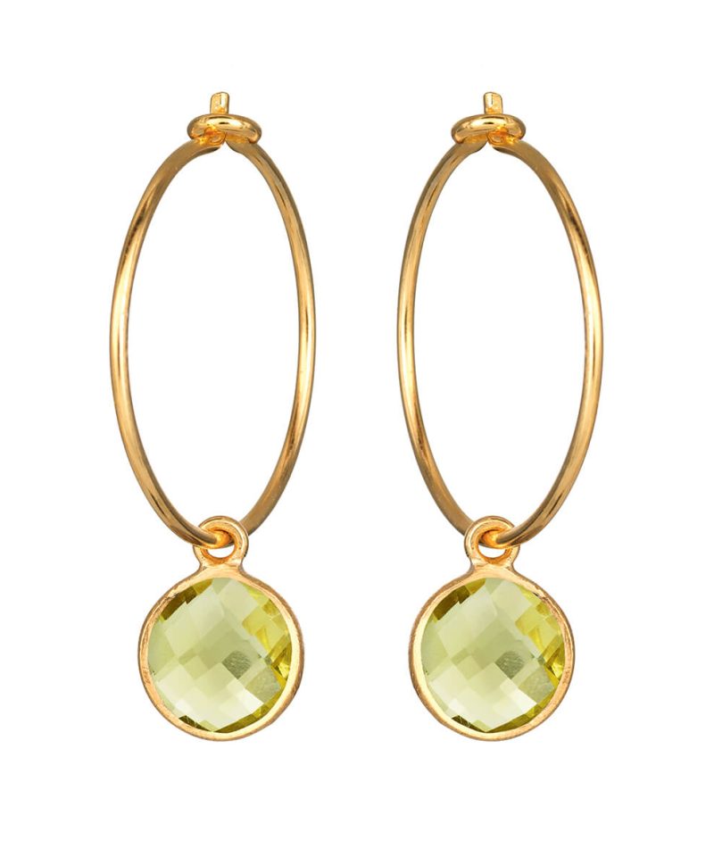 Øreringer med lemon quartz