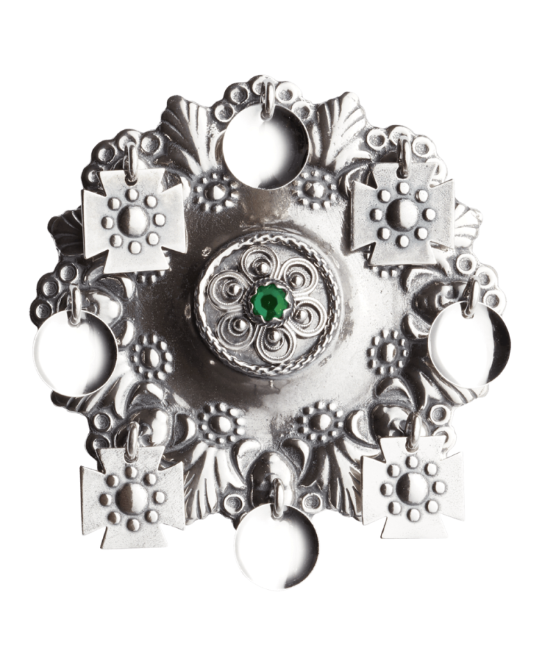 405108 - Sølje Oksidert med Grønn Stein