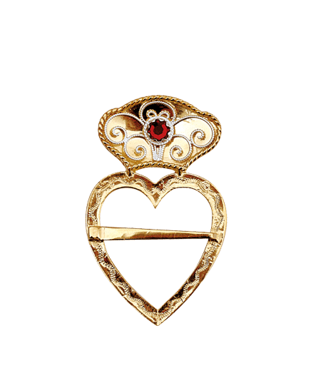 422607 - Sølje Forgylt med Rød Stein