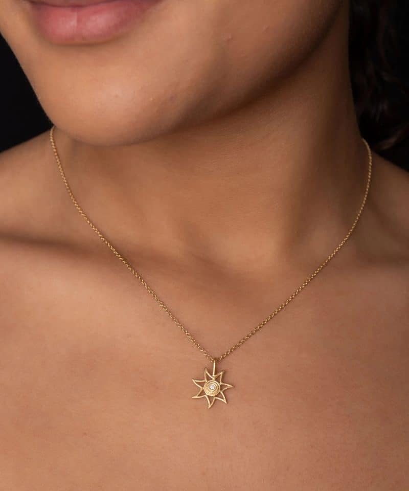 Alternative view of Sun Anheng liten gull med diamant