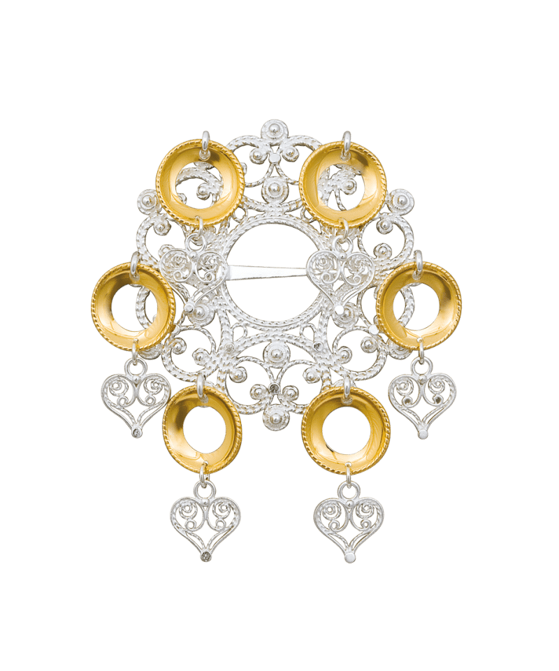 428500 - Sølje med Ringlauv og hj.filigr. Hvit forgylt