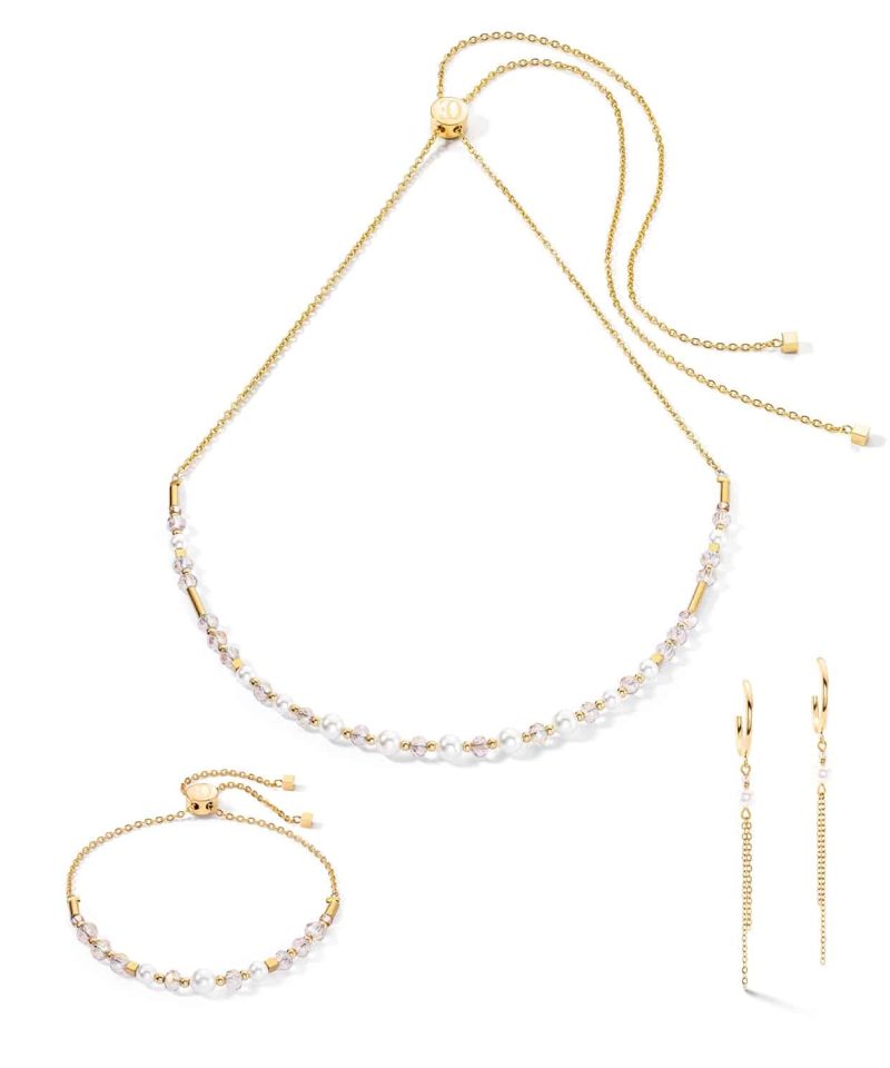 Alternative view of Princess Pearls Chain hoop earrings gold-white - 4310/21-1016