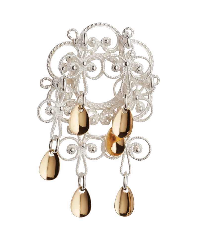 434500 - Sølje Hvit forgylt