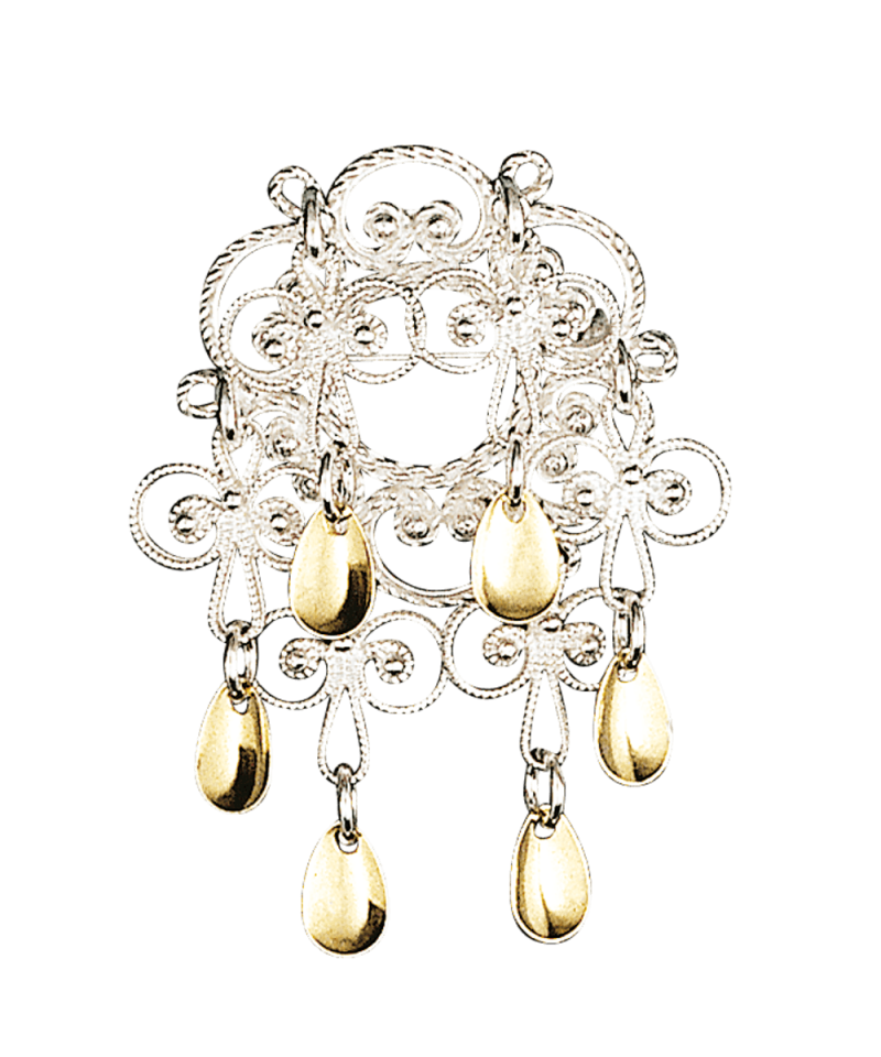 434500 - Sølje Hvit forgylt