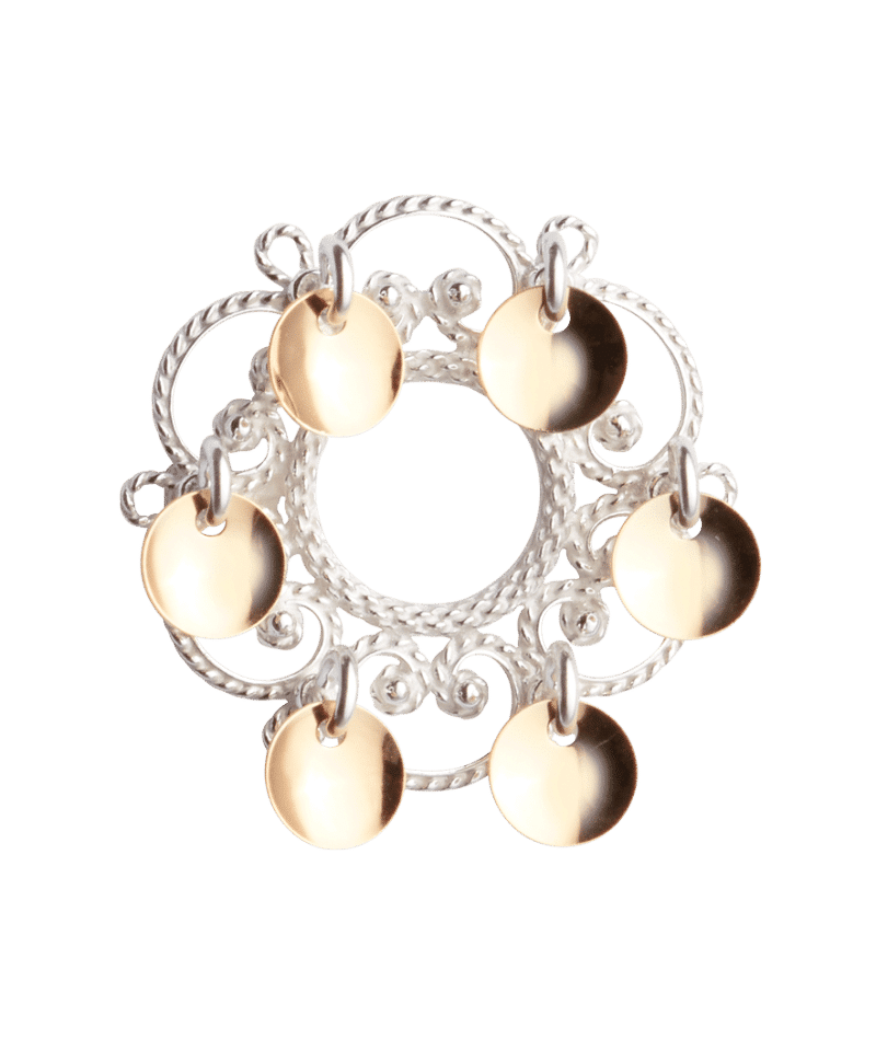 435500 - Sølje Hvit forgylt