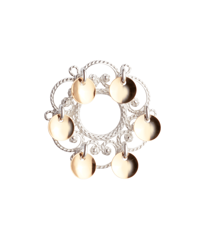 435500 - Sølje Hvit forgylt