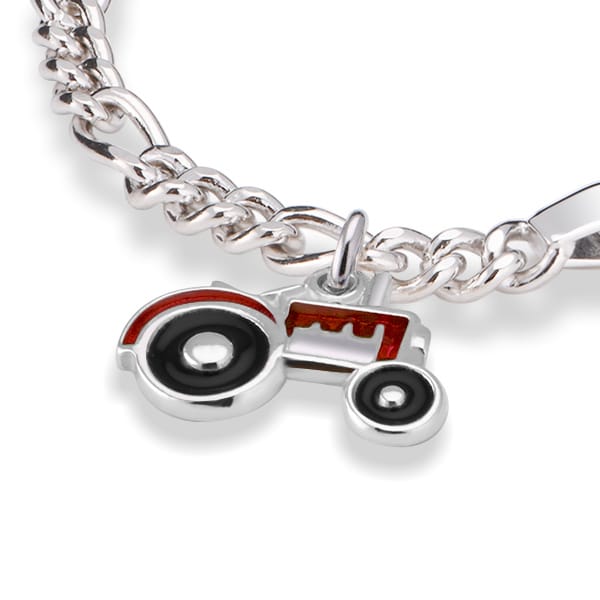 Alternative view of ID-armbånd i sølv - Rød traktor