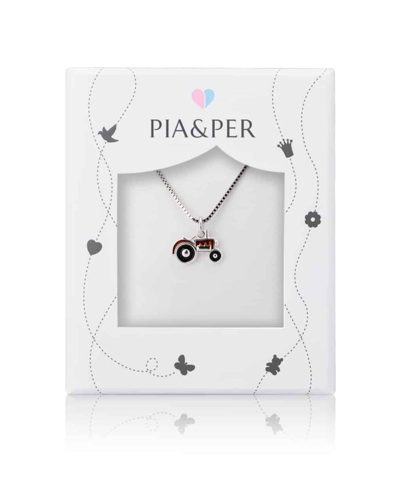 Alternative view of Halskjede i sølv - Rød traktor