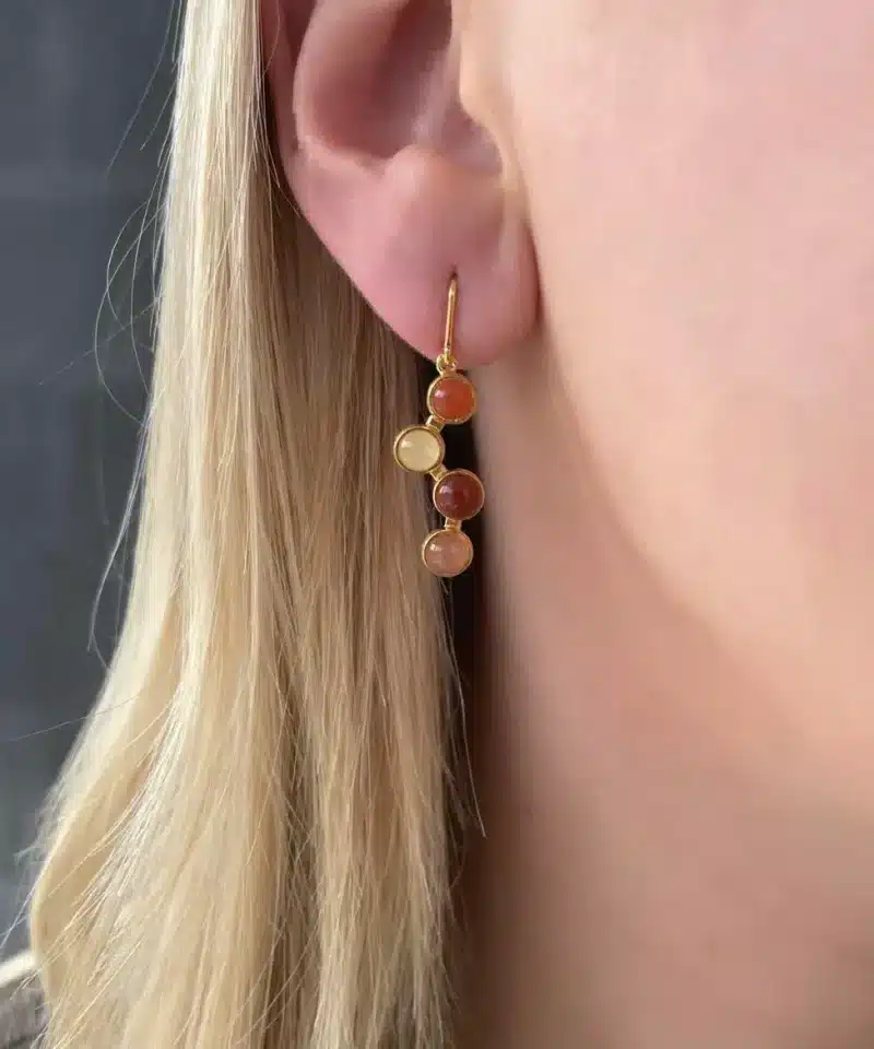 Alternative view of Horizon Ørepynt blue mix - goldplated