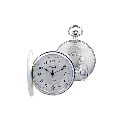 Lommeur - Mekanisk Forsølvet med kjede