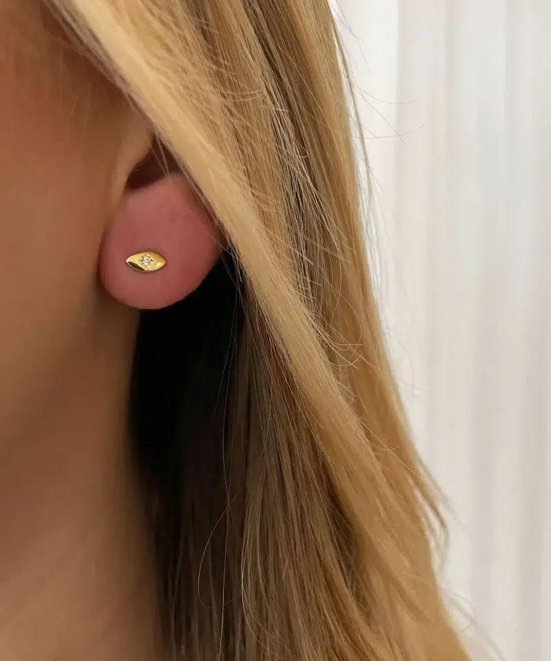 Alternative view of NXT.H Eye earring with zirkonia - GP