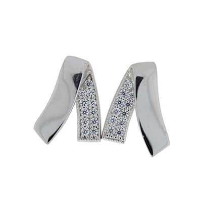 Ørepynt hvitt gull med zirconia