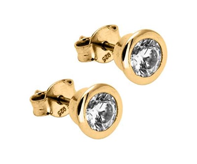 Ørepynt i gull med zirconia