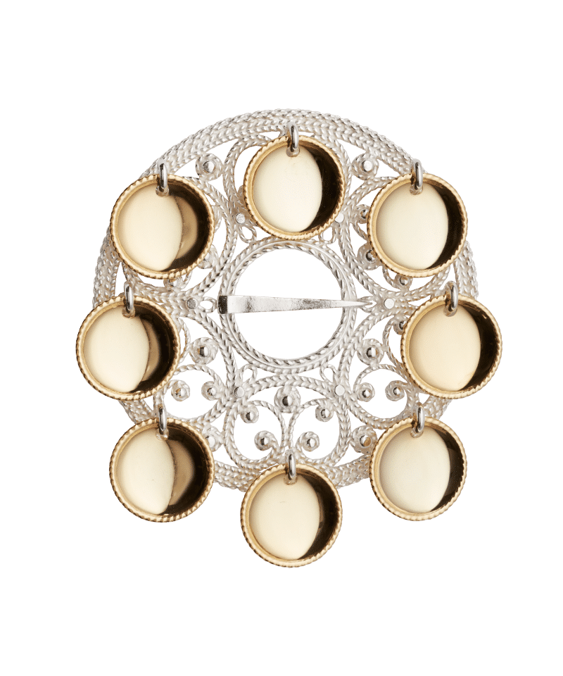 496501 - Sølje Hvit med forgylt Trådkantlauv