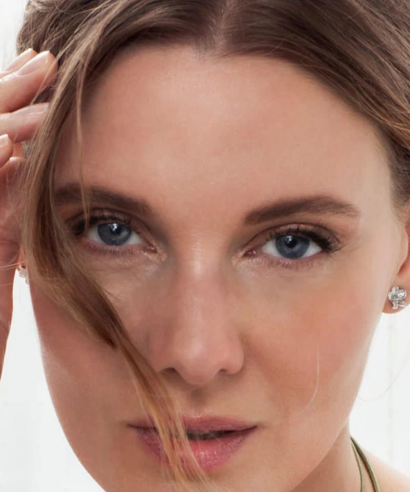 Alternative view of Forglemmigej medium ørepynt rhodinert