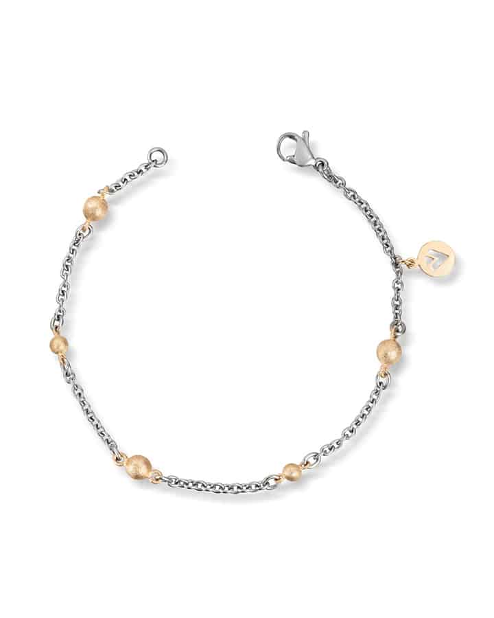 Golden - Armbånd i stål med gullkuler