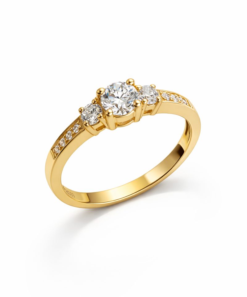 Ring i gult gull med diamanter - 0,40ct