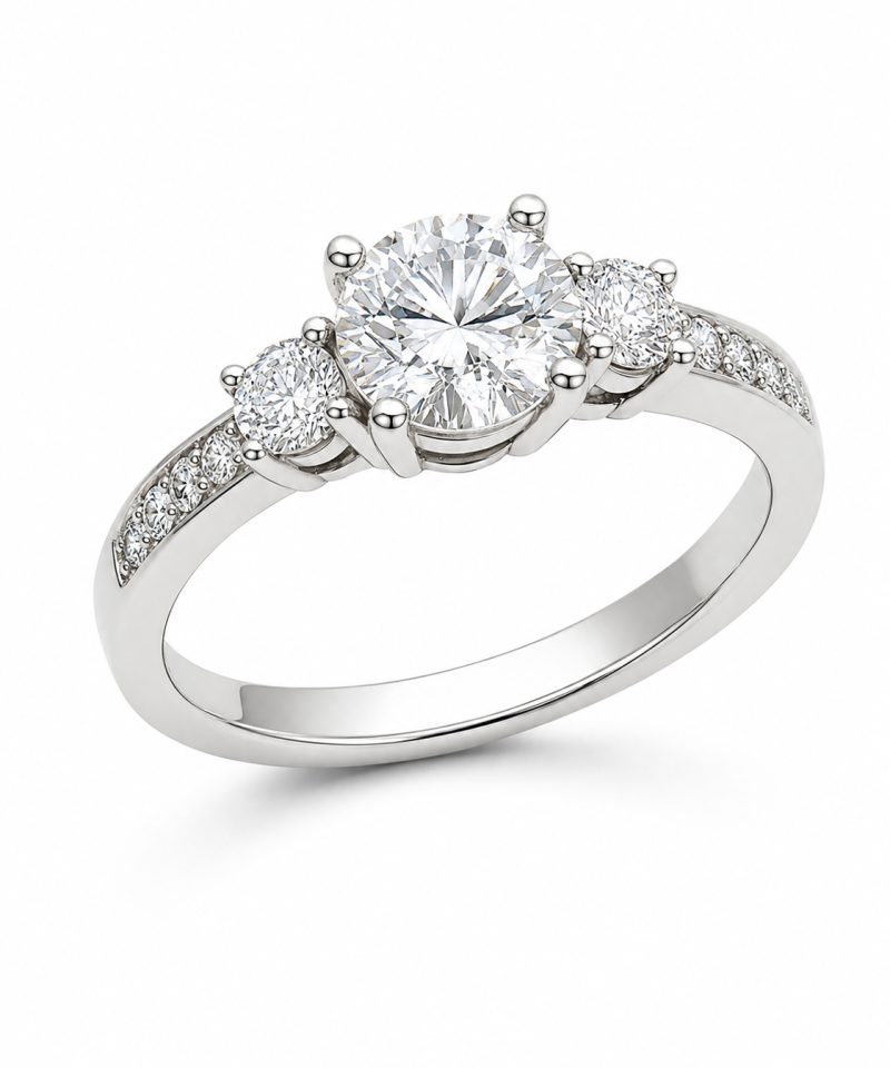 Ring i hvitt gull, Diamanter 0,80 ct