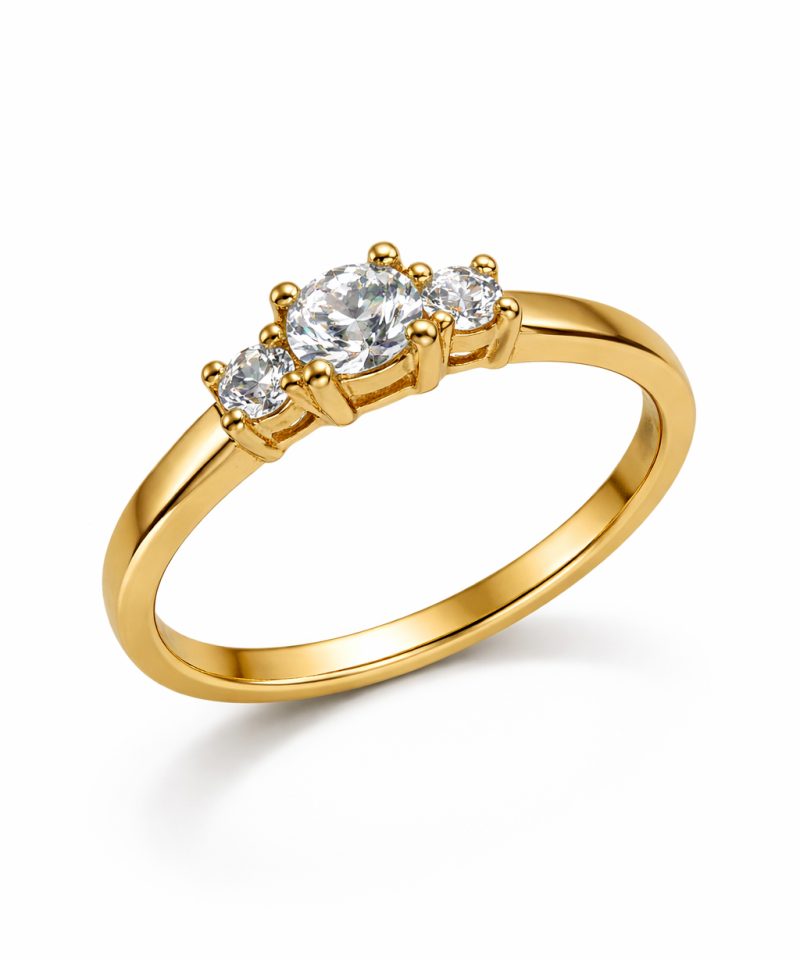 Ring i gult gull med diamanter - 0,35ct