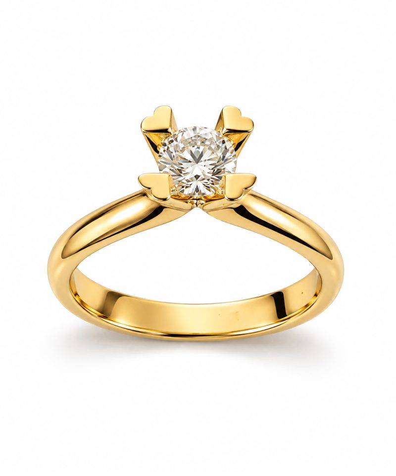 Enstensring i gult gull 0,50 ct